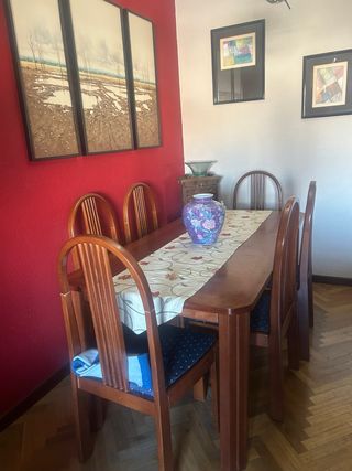 Mesa comedor y 6 sillas madera