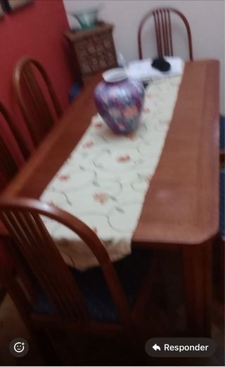 Mesa comedor y 6 sillas madera