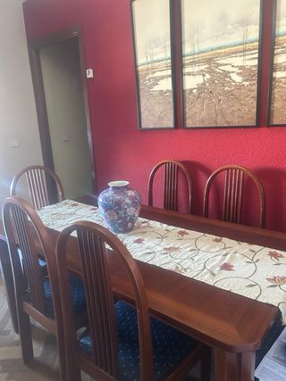 Mesa comedor y 6 sillas madera