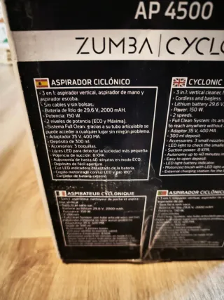 Aspirador Orbegozo Zumba Cyclone AP4500