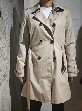 Gabardina Stradivarius Beige Talla S