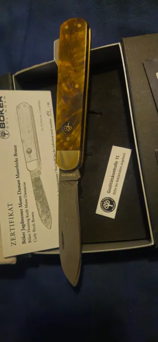 Böker Mono Damascus, 200 capas Curly Birch Brown.