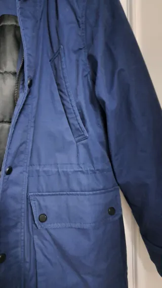 Parka larga azul ZARA