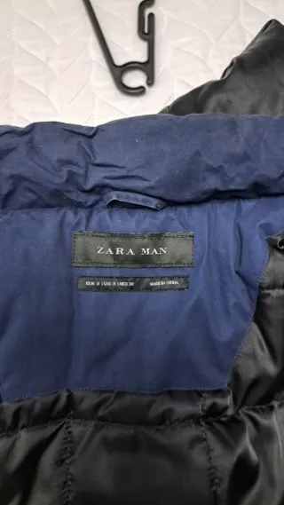 Parka larga azul ZARA
