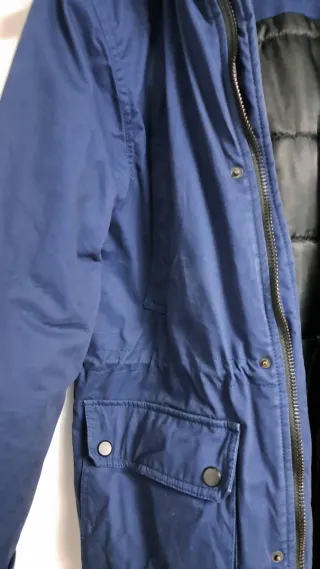 Parka larga azul ZARA
