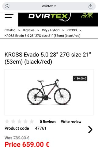 Kross Evado 5.0 28” Talla 21 (53 cm) Negro/Plata