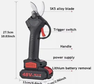 Forbice Cesoia Elettrica 48V con 2 Batterie Nuova