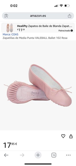 Zapatillas ballet Valeball rosas talla 26