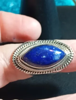 Anillo Plata Ley Lapizlazuli talla exacta 13,8 mm
