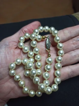 Collar Perlas vintage Mallorca Cierre Dorado