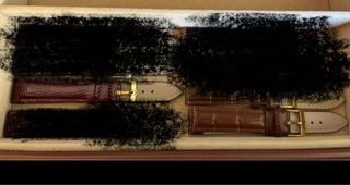 Lote 2 Correas Reloj Piel Marrón y Rojo