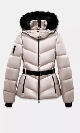 Chaquetón de esquí beige y negro