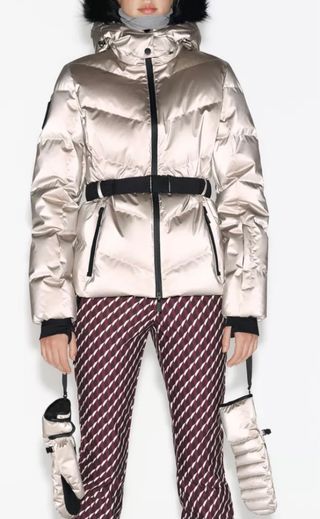 Chaquetón de esquí beige y negro