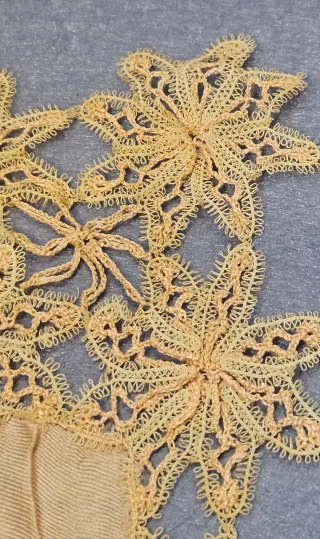 Pañuelo antiguo seda encaje Tenerife sxix