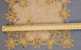 Pañuelo antiguo seda encaje Tenerife sxix