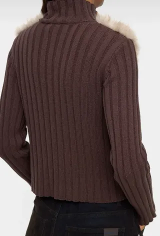 Cárdigan efecto pelo marrón y beige XS/S.Parfois