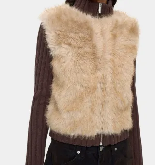 Cárdigan efecto pelo marrón y beige XS/S.Parfois