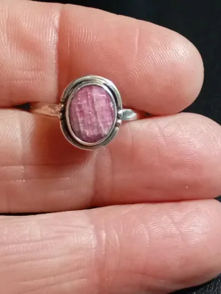 Anillo Plata Ley rubí facetado