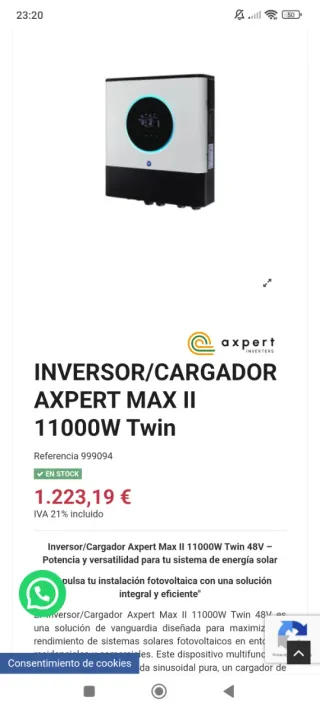 Inversor/Cargador Axpert Max II 11000W
