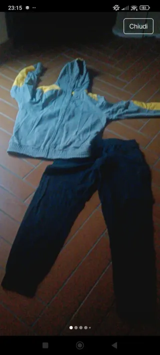 Tuta Adidas grigia e gialla