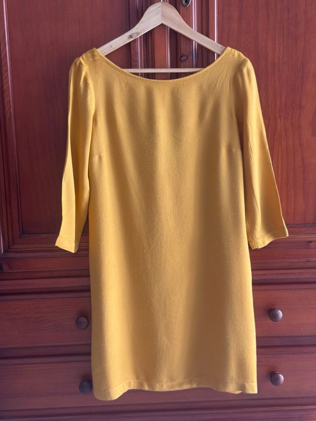 Vestido Mango amarillo mostaza talla XS