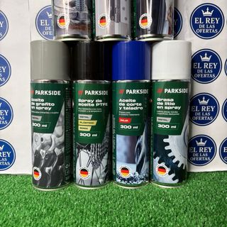 Lote 7 sprays Parkside: lubricantes y limpiadores