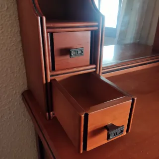 Cómoda tocador madera maciza espejo clásica