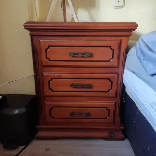 Cómoda tocador madera maciza espejo clásica