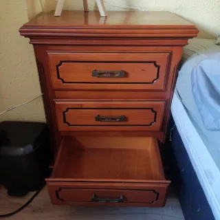 Cómoda tocador madera maciza espejo clásica