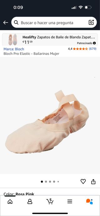 Zapatillas de ballet Bloch rosas nuevas 37