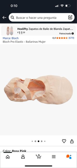 Zapatillas de ballet Bloch rosas nuevas 37