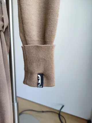 Vestido camisero 100% lana beige