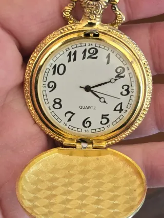 Orologio da taschino dorato al quarzo