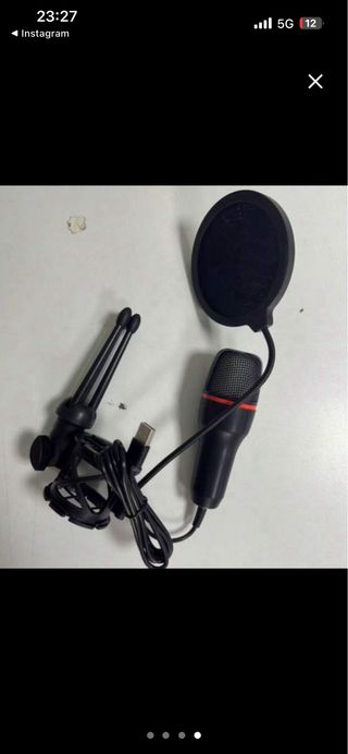 Micrófono USB con trípode y filtro