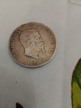 5 Lire Argento Regno d'Italia 1875