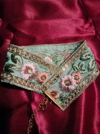 Choker Jacquard Y2K Retrò Floreale