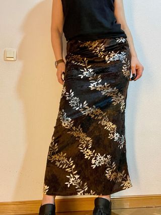 Falda larga terciopelo El Corte Inglés