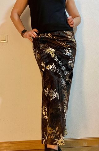 Falda larga terciopelo El Corte Inglés