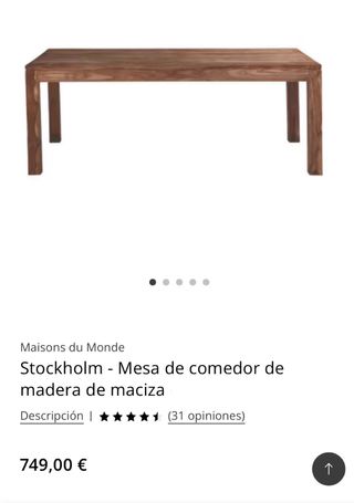 Mesa Comedor 2x1 Madera Maciza Maisons du Monde