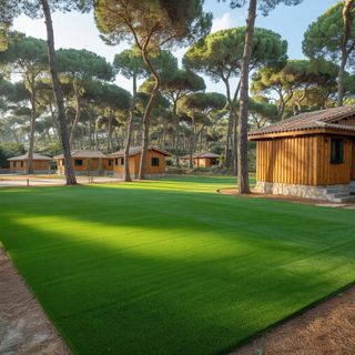 Césped artificial reutilizado