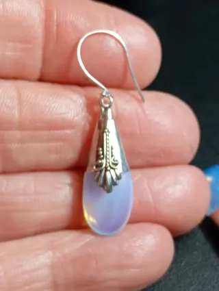 Pendientes Plata Ley cristal y plata