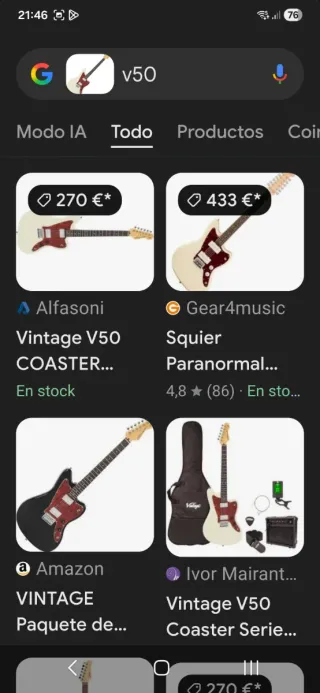 Guitarra Eléctrica VINTAGE V50 Blancas. NO NEGOCIA