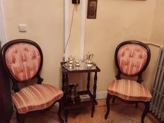 Sofá y 2 sillones vintage rosa