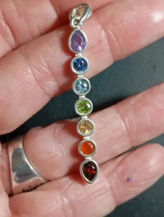 Colgante Plata Ley con Piedras Chakra