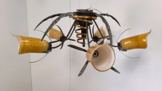 LAMPARA TECHO FORJA CON TULIPAS