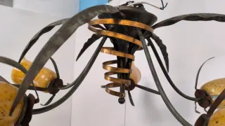 LAMPARA TECHO FORJA CON TULIPAS