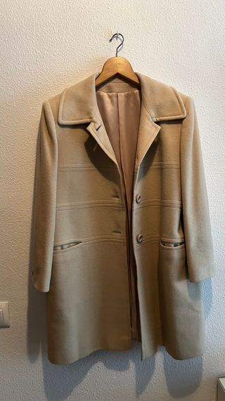 Abrigo lana crema