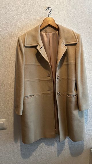 Abrigo lana crema