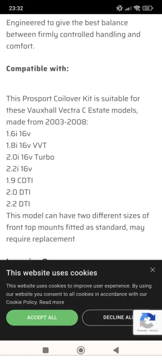 Suspensión roscada BlueLine Opel