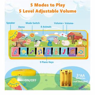 Alfombra Musical Bebé Piano Animales